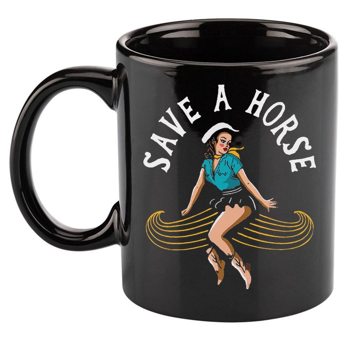 Save A Horse Ride A Mustache Free Moustache Rides 11oz C Handle Ceramic Mug