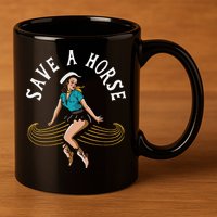 Save A Horse Ride A Mustache Free Moustache Rides 11oz C Handle Ceramic Mug