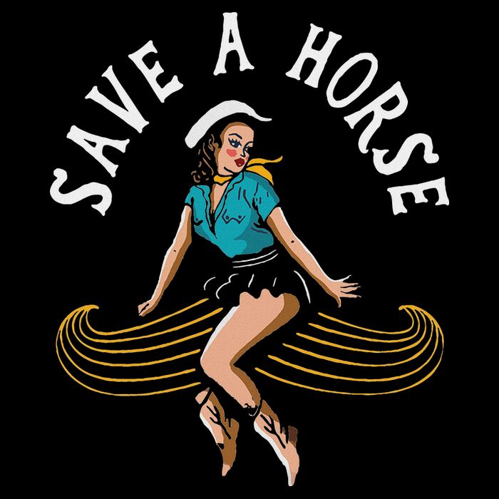 Save A Horse Ride A Mustache Free Moustache Rides Drawstring Bag