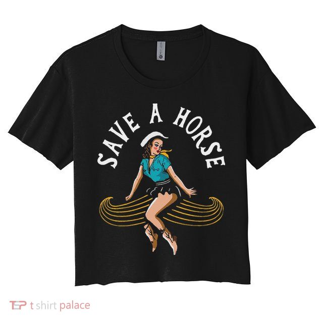 Save A Horse Ride A Mustache Free Moustache Rides Crop Top