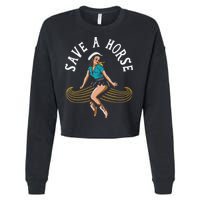Save A Horse Ride A Mustache Free Moustache Rides Cropped Pullover Crew