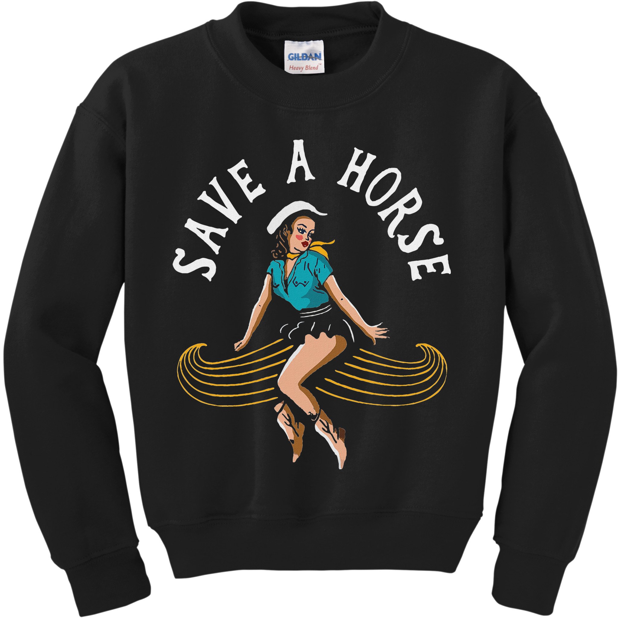 Save A Horse Ride A Mustache Free Moustache Rides Kids Sweatshirt