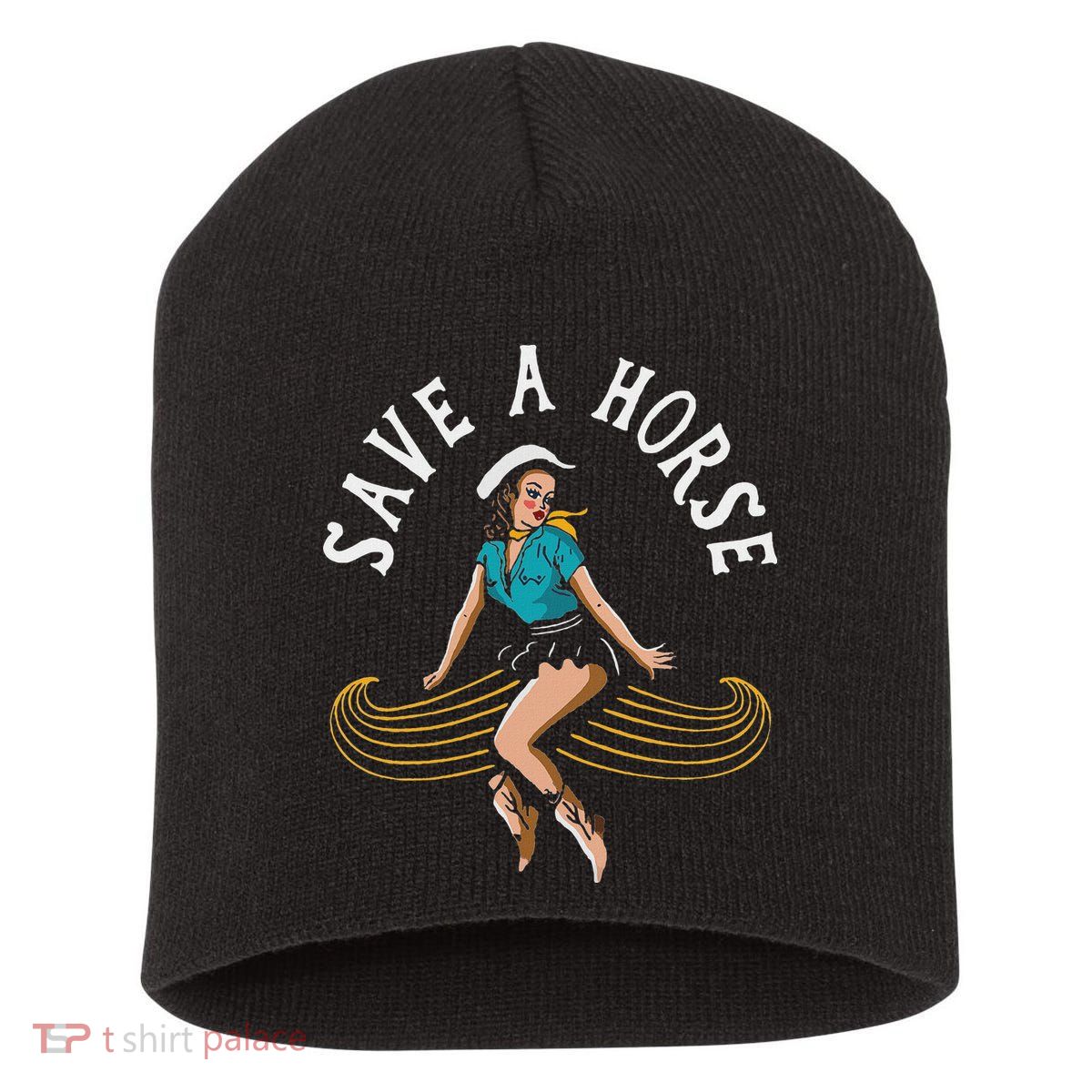 Save A Horse Ride A Mustache Free Moustache Rides Short Acrylic Beanie