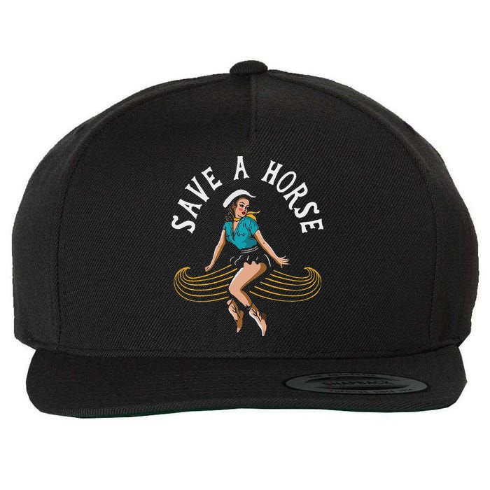 Save A Horse Ride A Mustache Free Moustache Rides Wool Snapback Cap