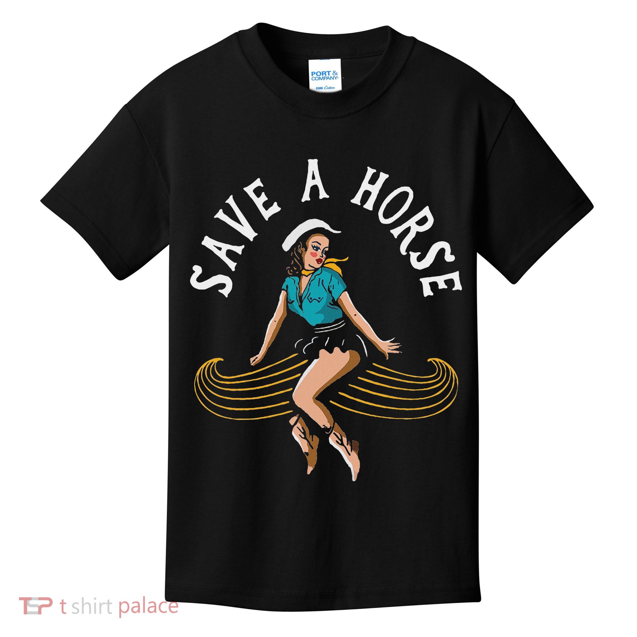 Save A Horse Ride A Mustache Free Moustache Rides Kids T-Shirt
