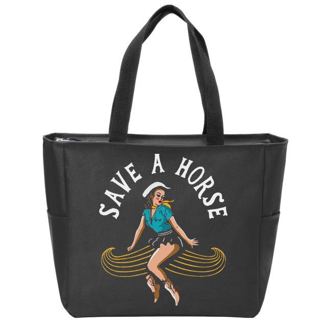Save A Horse Ride A Mustache Free Moustache Rides Zip Tote Bag