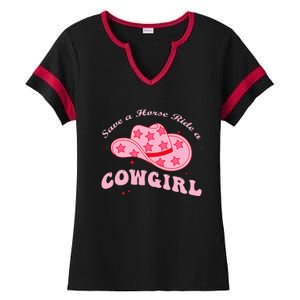 Save A Horse Ride A Cowgirl Ladies Halftime Notch Neck Tee