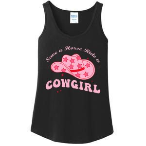 Save A Horse Ride A Cowgirl Ladies Essential Tank