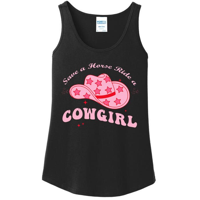 Save A Horse Ride A Cowgirl Ladies Essential Tank