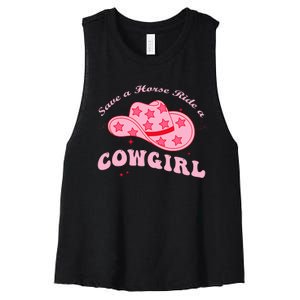 Save A Horse Ride A Cowgirl Women's Racerback Cropped Tank