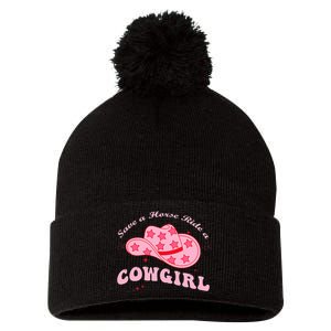 Save A Horse Ride A Cowgirl Pom Pom 12in Knit Beanie