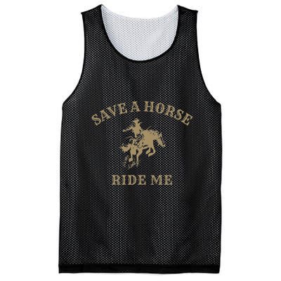 Save A Horse Ride Me Funny Cowboy Western Inappropriate Mesh Reversible Basketball Jersey Tank