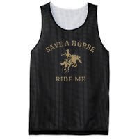 Save A Horse Ride Me Funny Cowboy Western Inappropriate Mesh Reversible Basketball Jersey Tank