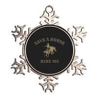 Save A Horse Ride Me Funny Cowboy Western Inappropriate Metallic Star Ornament