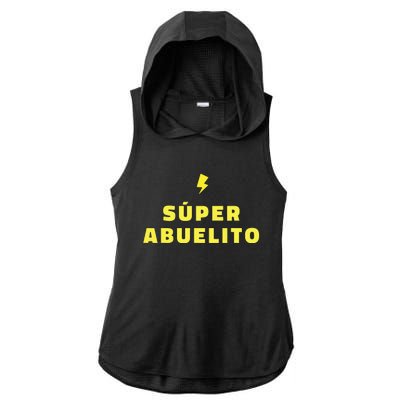 Súper Abuelito – Hispanic Grandpa Funny Ladies PosiCharge Tri-Blend Wicking Draft Hoodie Tank