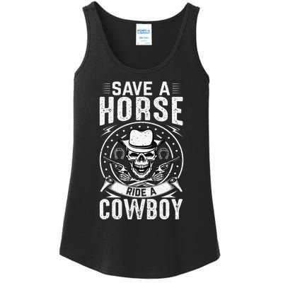 Save A Horse Ride A Cowboy Ladies Essential Tank