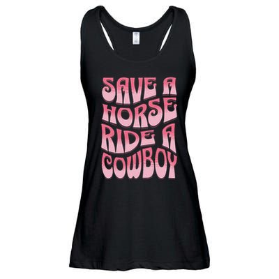 Save A Horse Ride A Cowboy Rodeo Apparel Horseback Riding Ladies Essential Flowy Tank