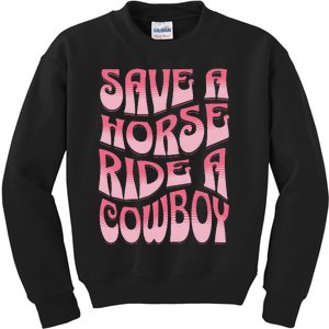 Save A Horse Ride A Cowboy Rodeo Apparel Horseback Riding Kids Sweatshirt