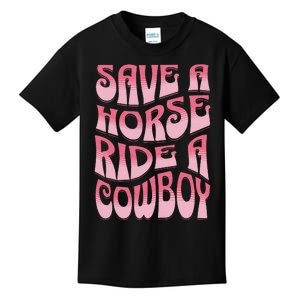 Save A Horse Ride A Cowboy Rodeo Apparel Horseback Riding Kids T-Shirt