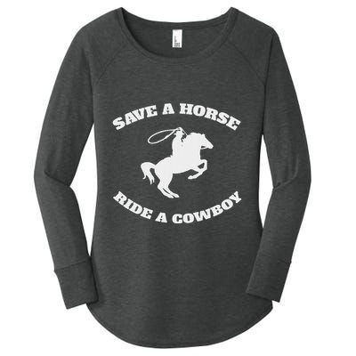 Save A Horse & Ride A Cowboy Is My Horse Ok Women's Perfect Tri Tunic Long Sleeve Shirt