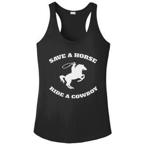 Save A Horse & Ride A Cowboy Is My Horse Ok Ladies PosiCharge Competitor Racerback Tank