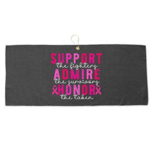 Support Admire Honor Breast Cancer Awareness Warrior Large Microfiber Waffle Golf Towel