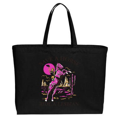 Save A Horse Ride A Lesbian Lgbt Cotton Canvas Jumbo Tote