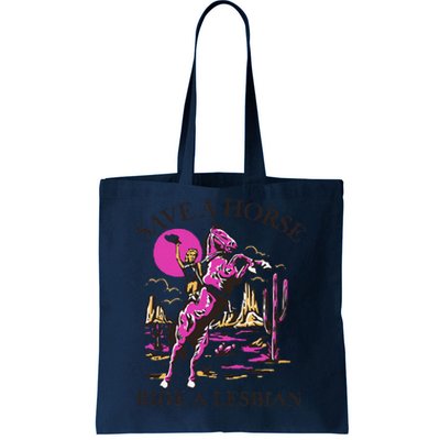 Save A Horse Ride A Lesbian Lgbt Tote Bag