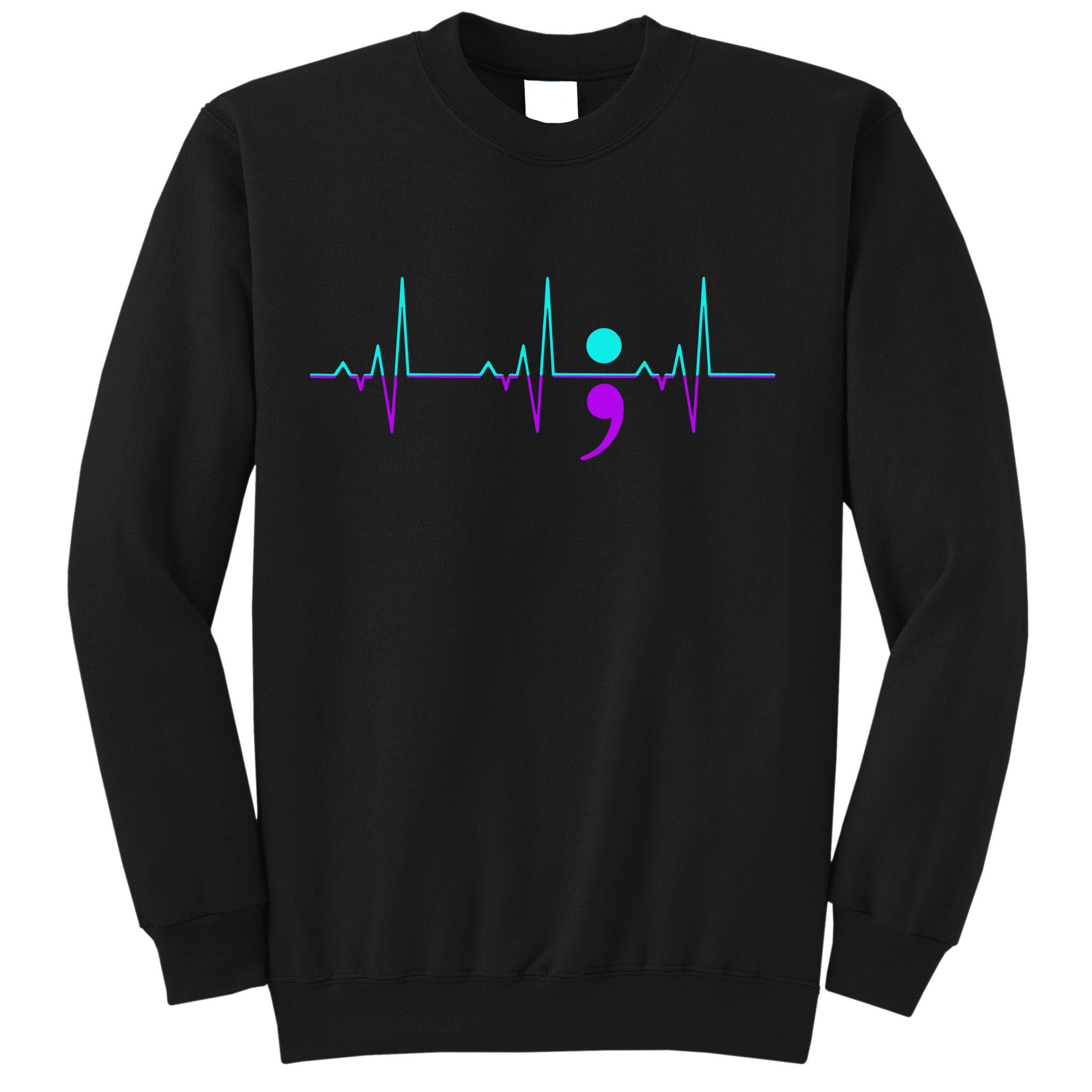 Suicide Awareness Heartbeat Happy Ribbon Support Sweatshirt