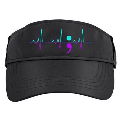 Suicide Awareness Heartbeat Happy Ribbon Support Adult Drive Performance Visor