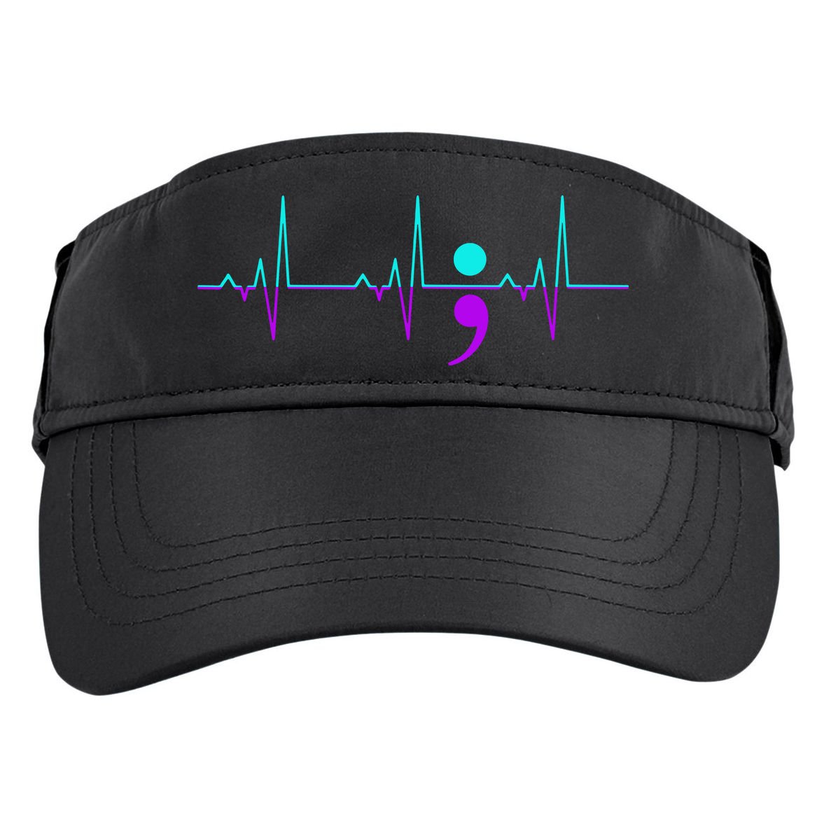 Suicide Awareness Heartbeat Happy Ribbon Support Adult Drive Performance Visor