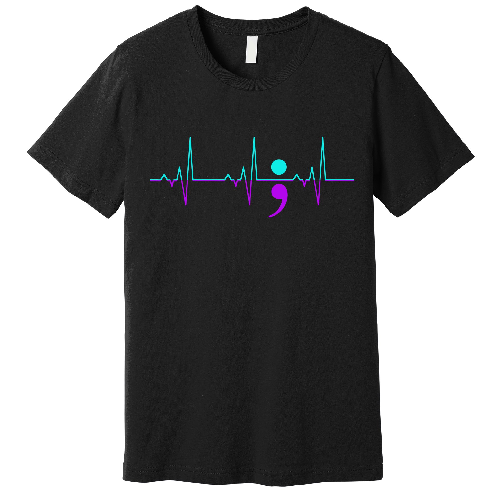 Suicide Awareness Heartbeat Happy Ribbon Support Premium T-Shirt