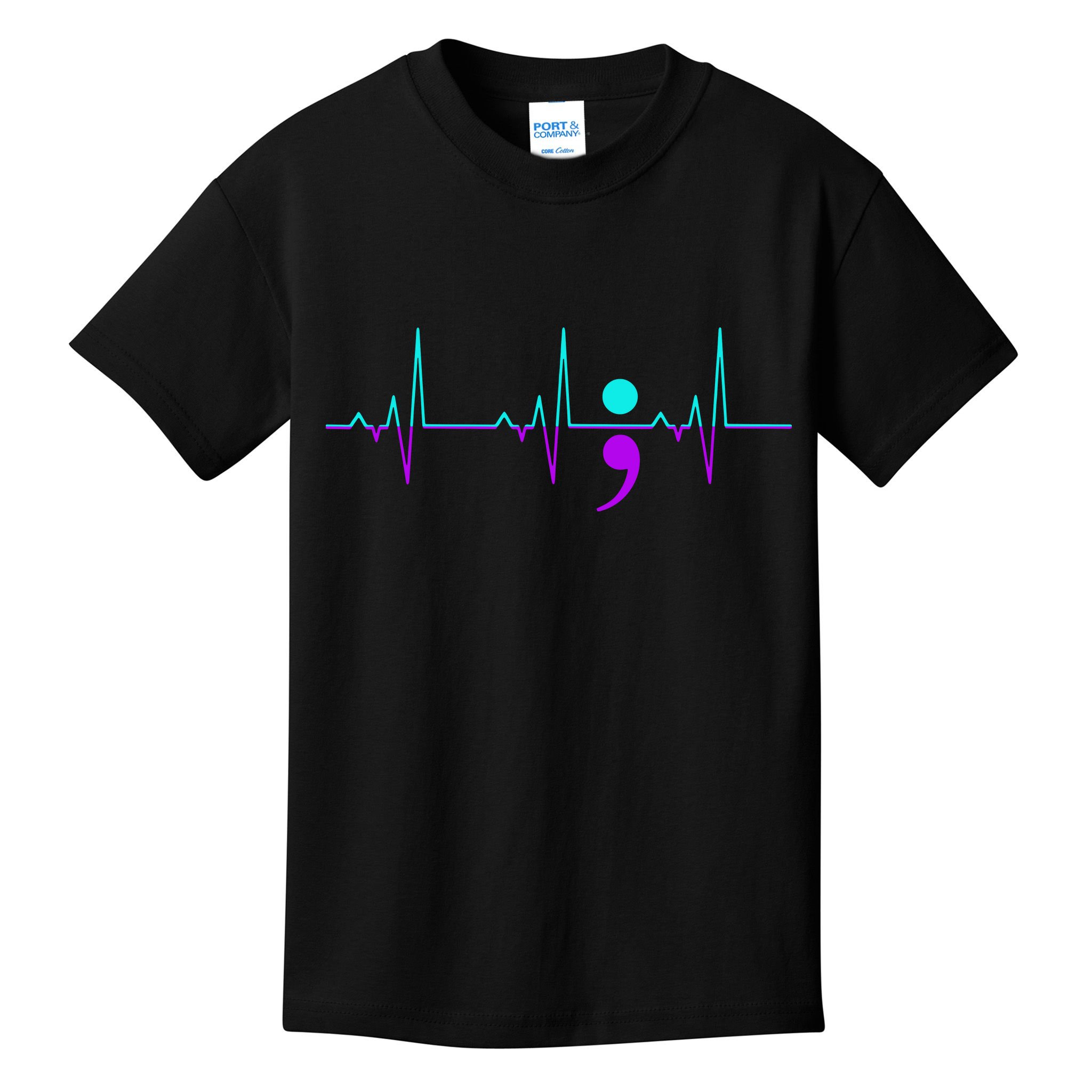 Suicide Awareness Heartbeat Happy Ribbon Support Kids T-Shirt