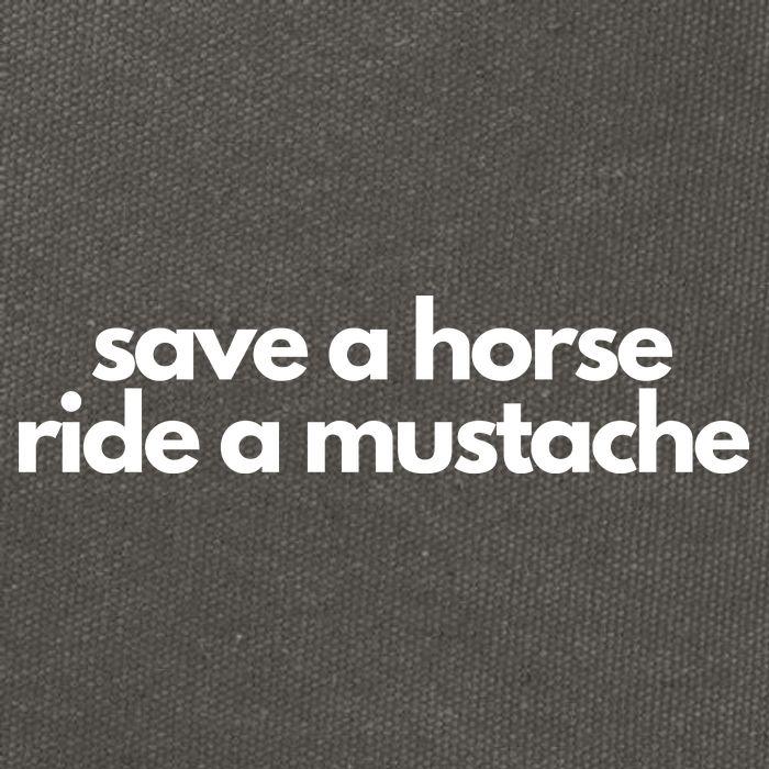 Save A Horse Ride A Mustache Cotton Canvas Backpack