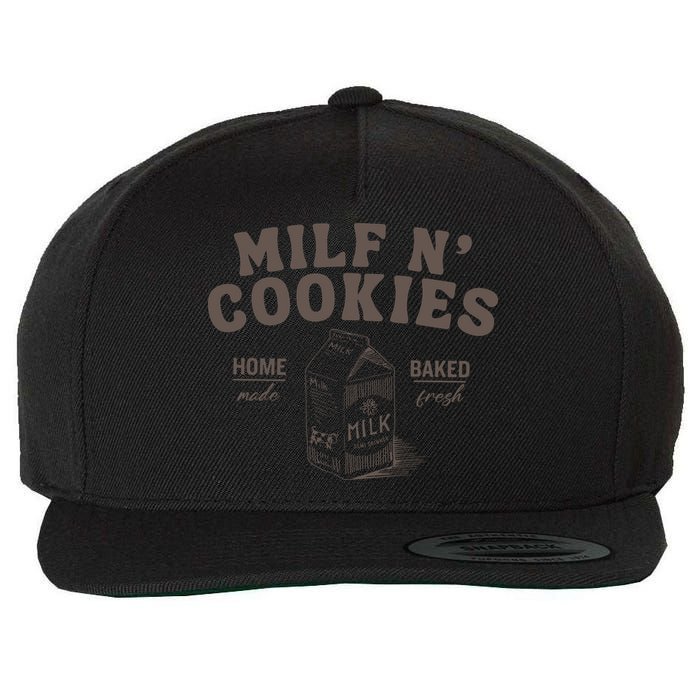 Stay At Home Milf N Cookies Wool Snapback Cap