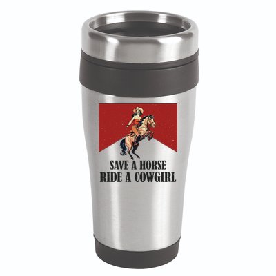 Save A Horse Ride A Cowgirl 16oz Travel Tumbler