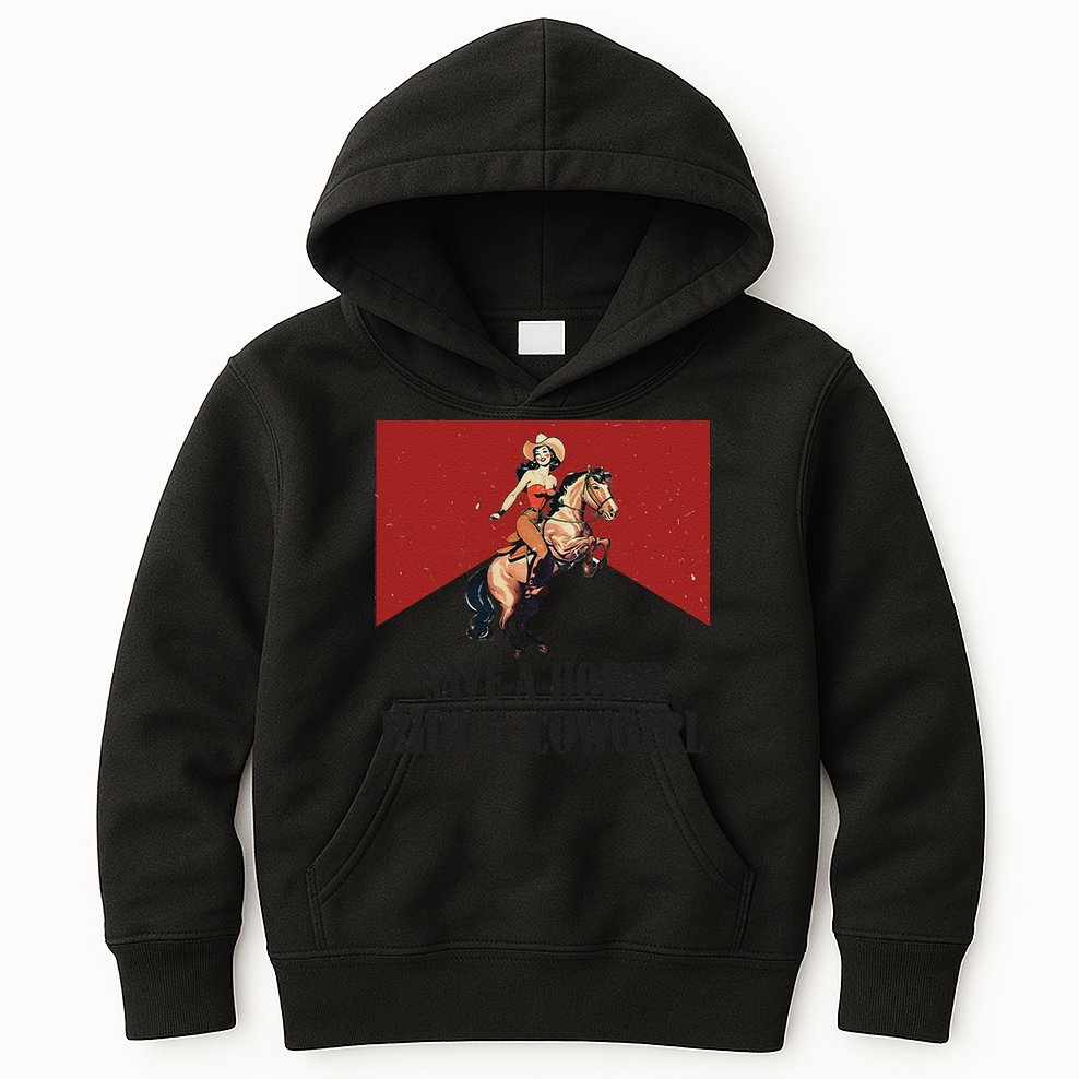Save A Horse Ride A Cowgirl Kids Hoodie