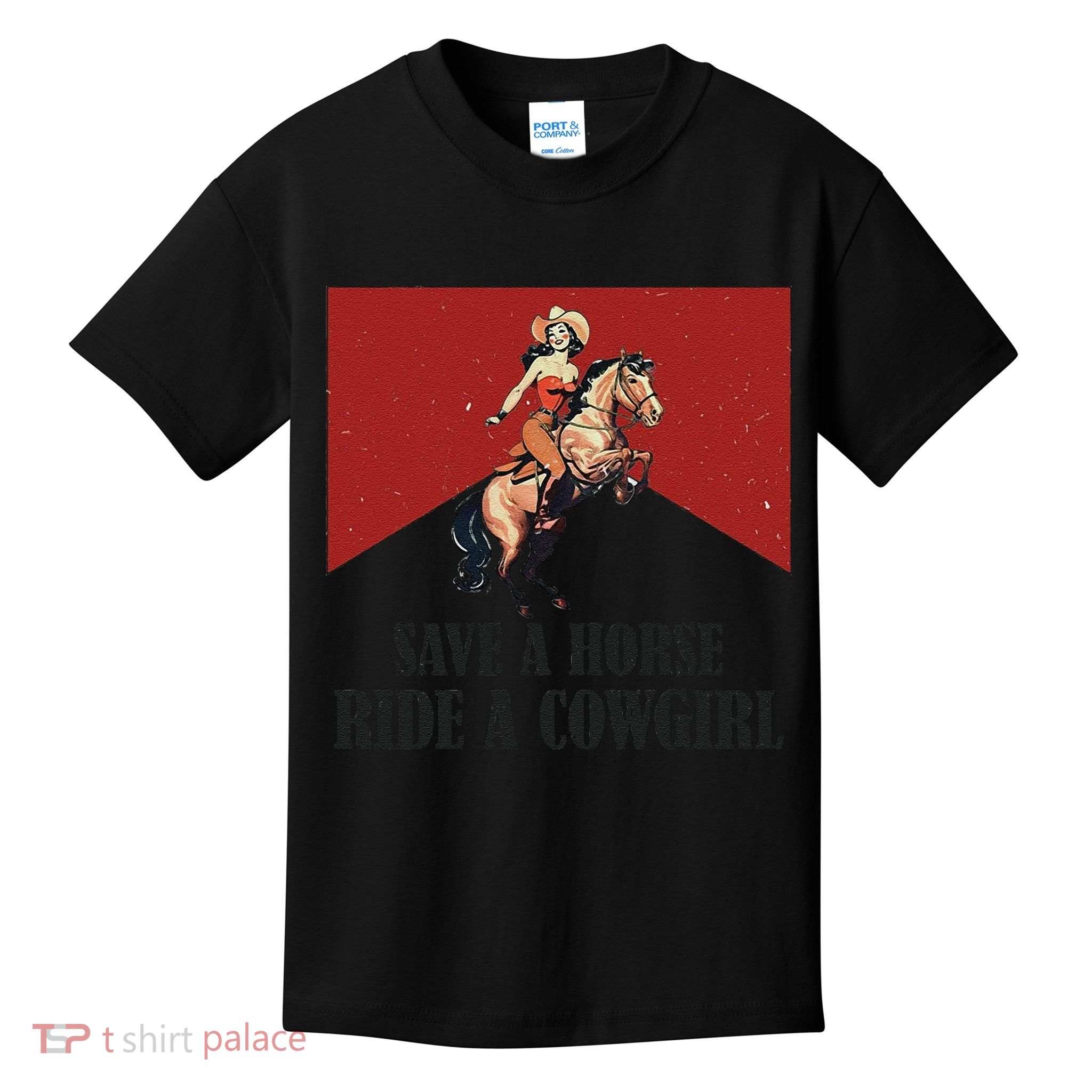 Save A Horse Ride A Cowgirl Kids T-Shirt