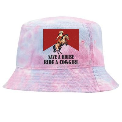 Save A Horse Ride A Cowgirl Tie-Dyed Bucket Hat