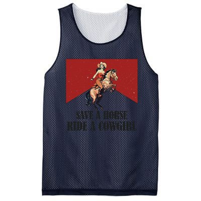 Save A Horse Ride A Cowgirl Mesh Reversible Basketball Jersey Tank