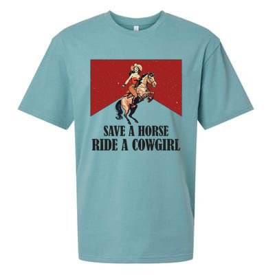 Save A Horse Ride A Cowgirl Sueded Cloud Jersey T-Shirt