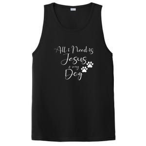 S All I Need Is Jesus And My Dog Christian Faith Doggie Lover Vneck PosiCharge Competitor Tank