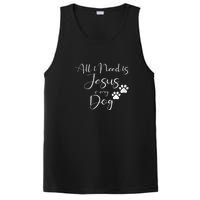 S All I Need Is Jesus And My Dog Christian Faith Doggie Lover Vneck PosiCharge Competitor Tank