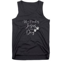 S All I Need Is Jesus And My Dog Christian Faith Doggie Lover Vneck Tank Top