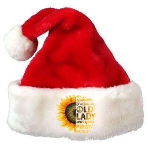 Sunflower Assuming I’M Just An Old Lady Was Your First Gift Premium Christmas Santa Hat