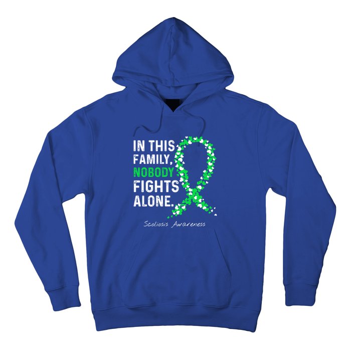 Scoliosis Awareness In This Family Nobody Fights Alone Gift Hoodie