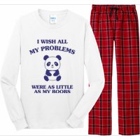 Suower Alley I Wish All My Problems Were As Little As My Boobs Panda Long Sleeve Pajama Set