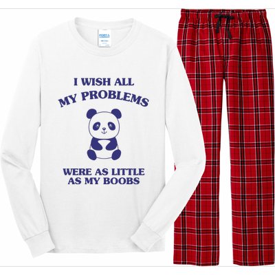 Suower Alley I Wish All My Problems Were As Little As My Boobs Panda Long Sleeve Pajama Set