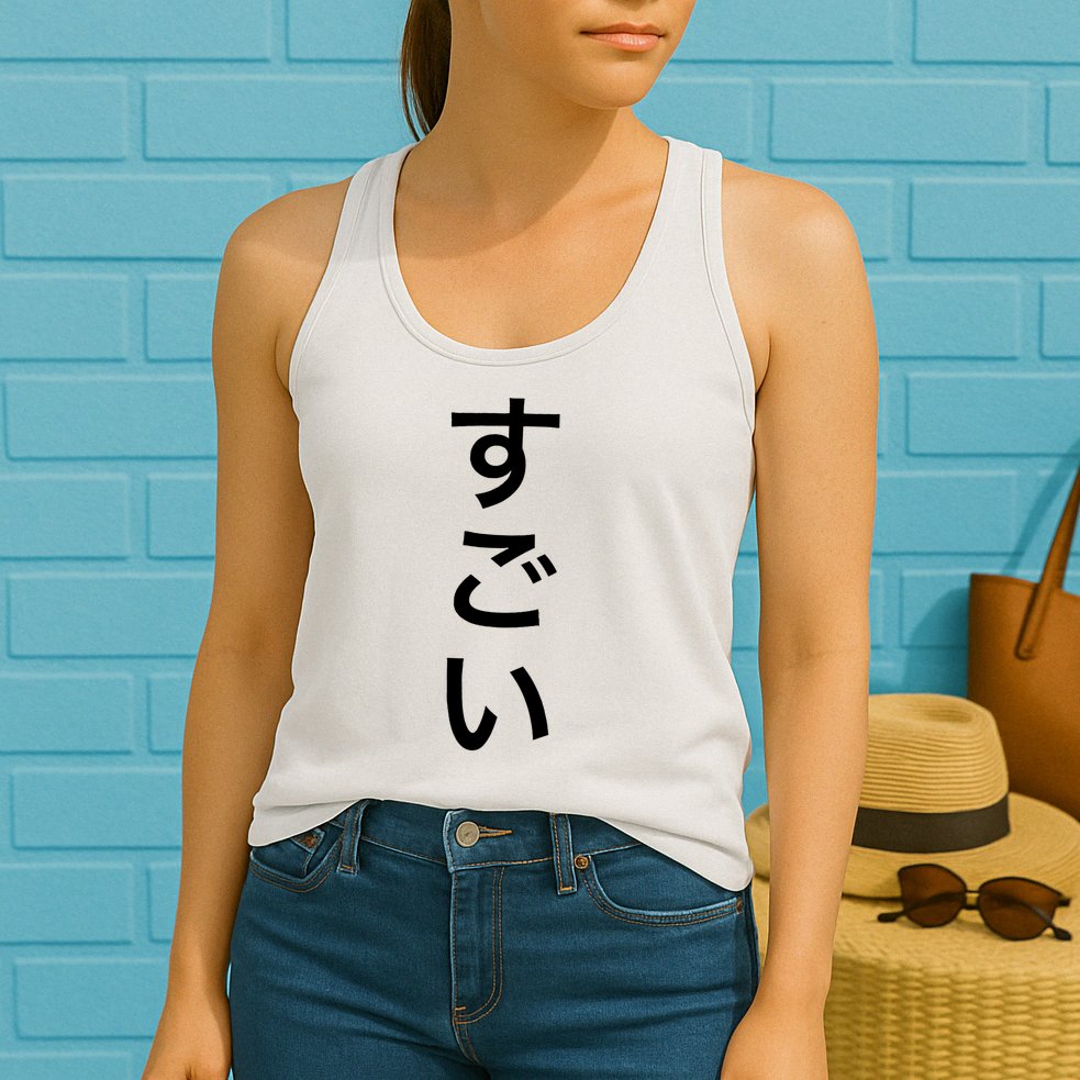 Sugoi (Awesome In Japanese) Vertical Text Womens Tank Top