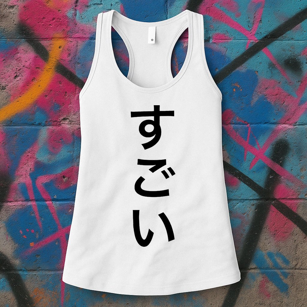 Sugoi (Awesome In Japanese) Vertical Text Womens Tank Top